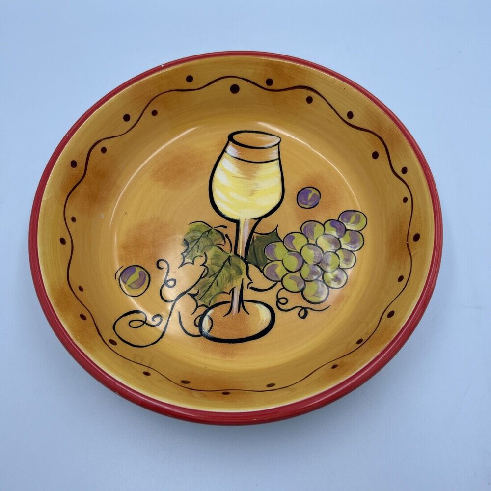 Certified International Cafe De Paris Pasta Bowl Wine Grapes -Discontinued